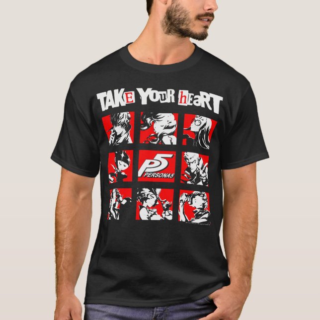 Camiseta Quadrados de Caracteres Persona 5 (Frente)