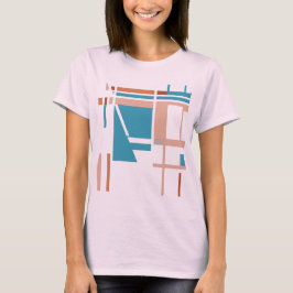 Camiseta Quadrados inspirados no MCM, de ferrugem azul-turq