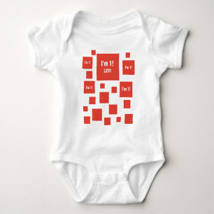 Camiseta Quadrados VERMELHOS de 1 ano V20 do primeiro