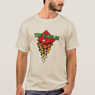 Camiseta Quadrados Vermelhos e Amarelos com Texto Verde dos