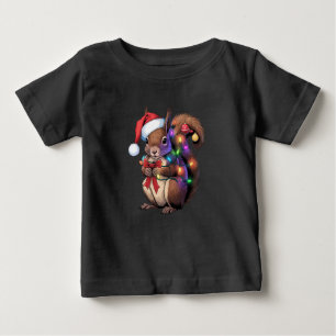 Camiseta Quadrícula de Natal Luz de Natal Família de Festas