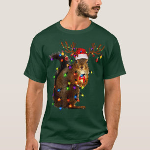 Camiseta Quadrinho Bastante Noel Hat Noite Luzes Feliz Hol