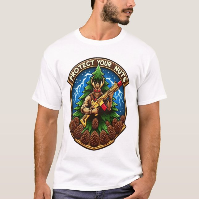Camiseta Quadrinho de Cartoon Fierista Defendendo Pine Cone (Frente)