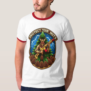 Camiseta Quadrinho de Cartoon Fierista Defendendo Pine Cone