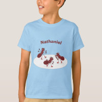 Quadrinhos de gelo de formigas vermelhas felizes