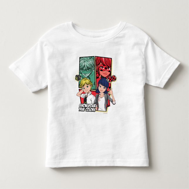 Camiseta Quadrinhos Miraculosos Marinette & Adrien Cores Ve (Frente)