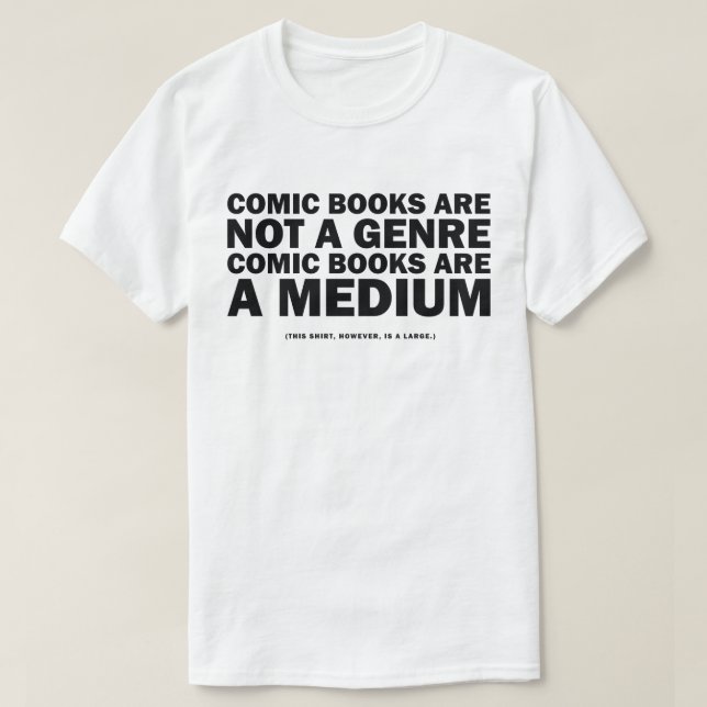 Camiseta quadrinhos não são um gênero (Frente do Design)