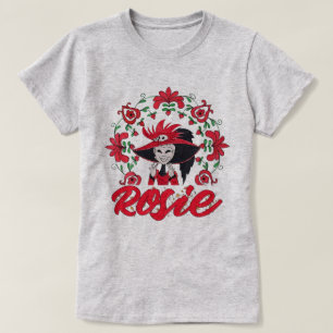 Camiseta Quadro da Rosie do Hazbin Hotel com Flores Vermelh