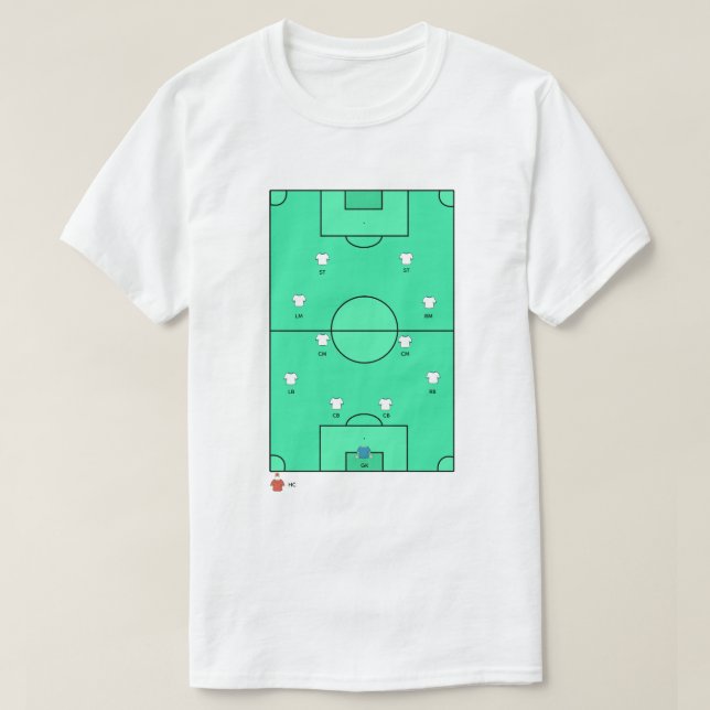 Camiseta Quadro de Equipe de Futebol Formação Personalizada (Frente do Design)
