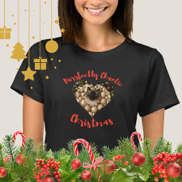 Camiseta Quadro de Foto de Gato Personalizado de Natal