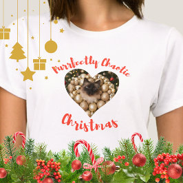 Camiseta Quadro de Foto de Gato Personalizado de Natal
