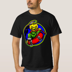 Camiseta Quadro de Skate do Monstro da Cabeça do Zumbi