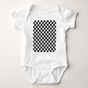 Camiseta Quadro De Verificação Clássico Preto E Branco