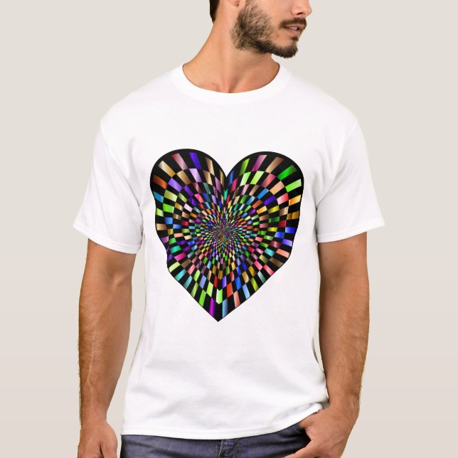 Camiseta Quadro de Verificação de Ilusão Óptica Prismática  (Frente)