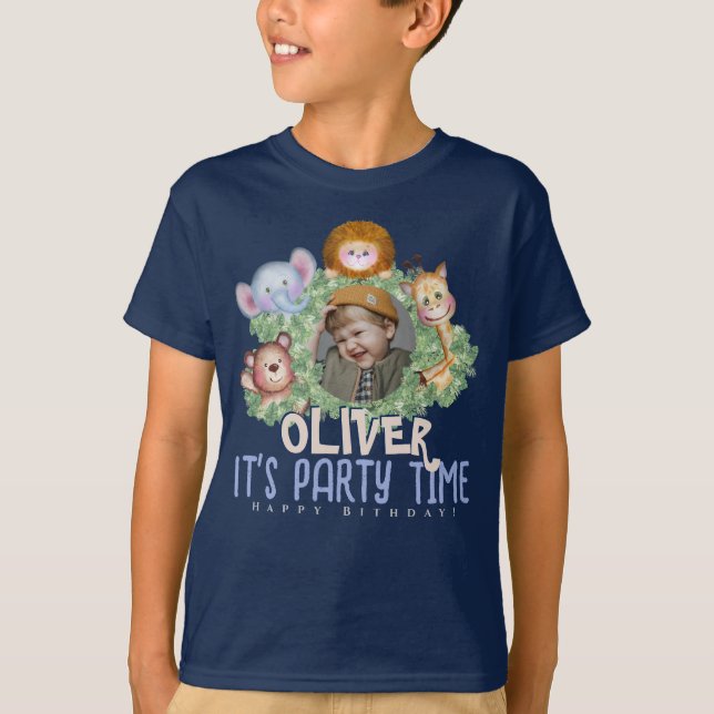 Camiseta Quadro fotográfico de animais da selva (Frente)