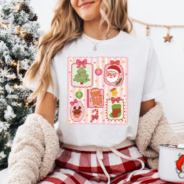 Camiseta Quadros de Menina Fofa e Sedutora Natal