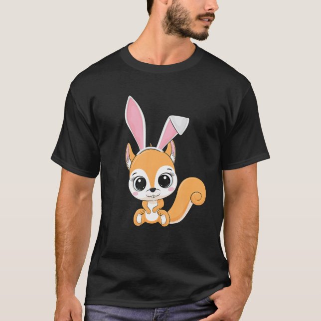 Camiseta Quadrrel Bunny Ears Páscoa Dia Bons Animal Boys Gi (Frente)
