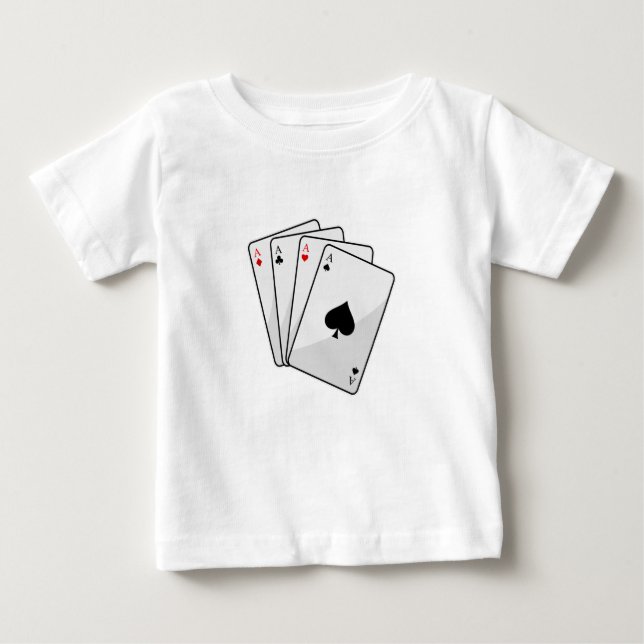 Camiseta Quadruplets Aces Cartões de pôquer (Frente)