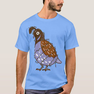 Camiseta Quail Bird Com Luzes De Natal Figurume Quail Lov