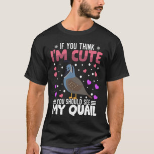Camiseta Quail Heart Dia de os namorados Animal Para Mulher