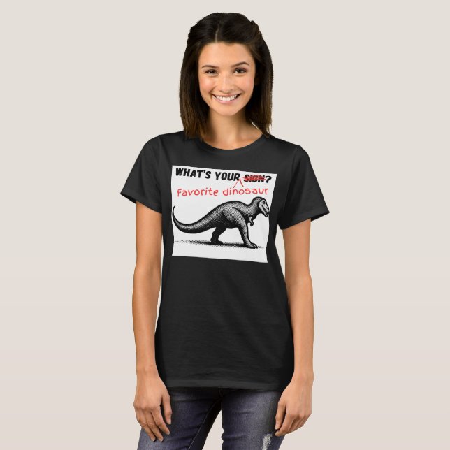 Camiseta Qual é o seu DINOSSAURO favorito (Frente Completa)