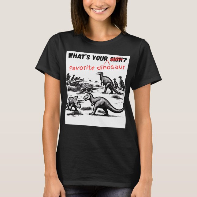 Camiseta Qual é o seu DINOSSAURO favorito (Frente)