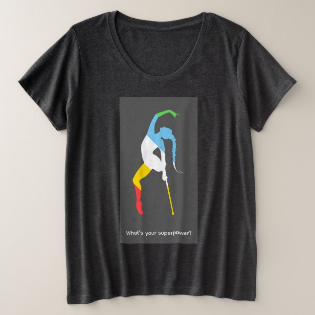 Camiseta Qual é o seu superpoder? Mês do Orgulho da Deficiê (Frente do Design)