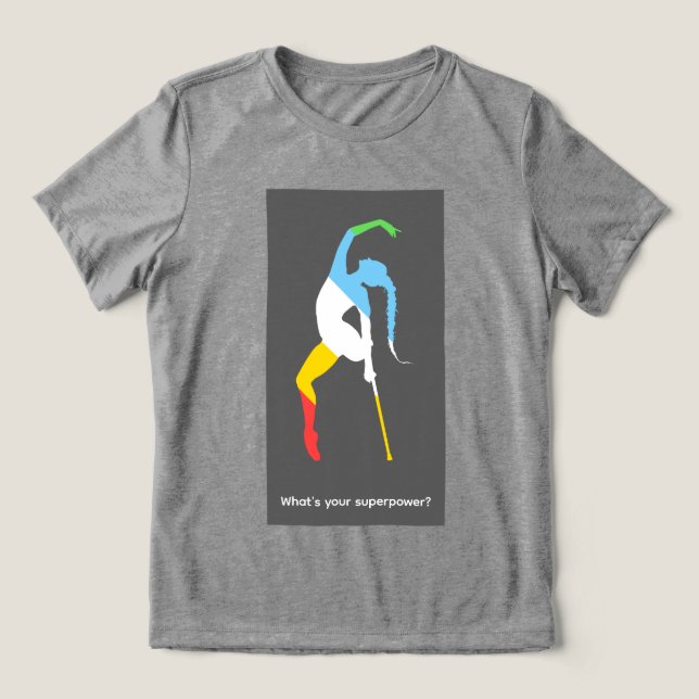Camiseta Qual é o seu superpoder? Mês do Orgulho da Deficiê (Design frontal)