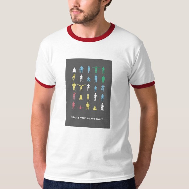 Camiseta Qual é o seu superpoder? Mês do Orgulho da Deficiê (Frente)