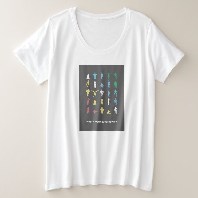 Camiseta Qual é o seu superpoder? Mês do Orgulho da Deficiê (Frente do Design)