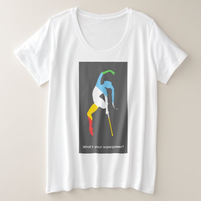 Camiseta Qual é o seu superpoder? Mês do Orgulho da Deficiê (Frente do Design)