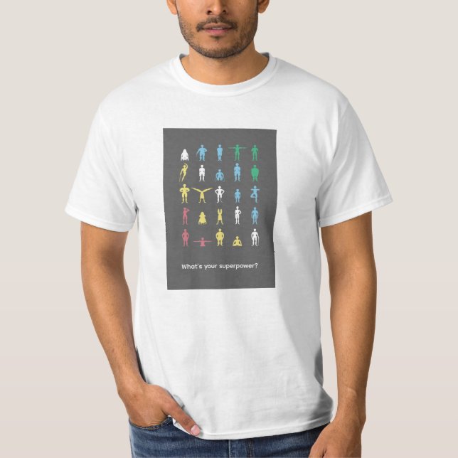 Camiseta Qual é o seu superpoder? Mês do Orgulho da Deficiê (Frente)
