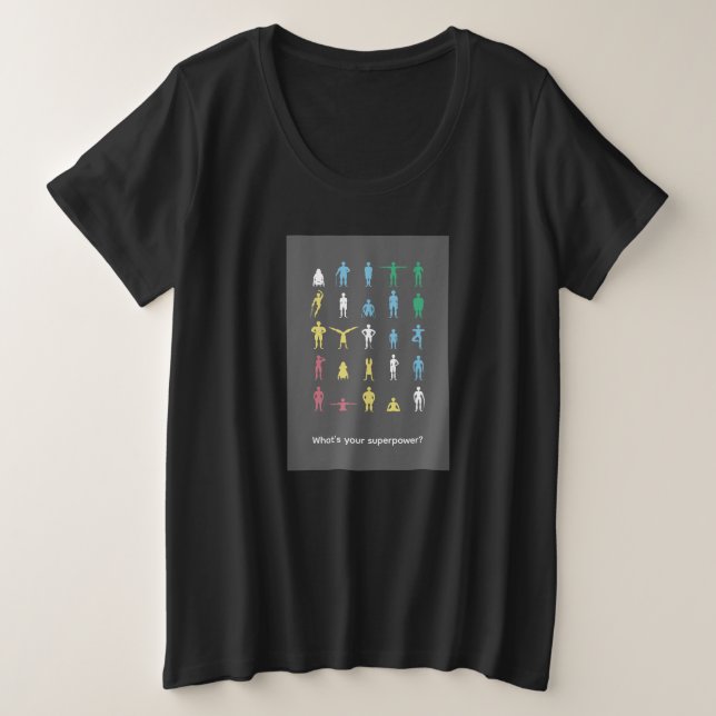 Camiseta Qual é o seu superpoder? Mês do Orgulho da Deficiê (Frente do Design)