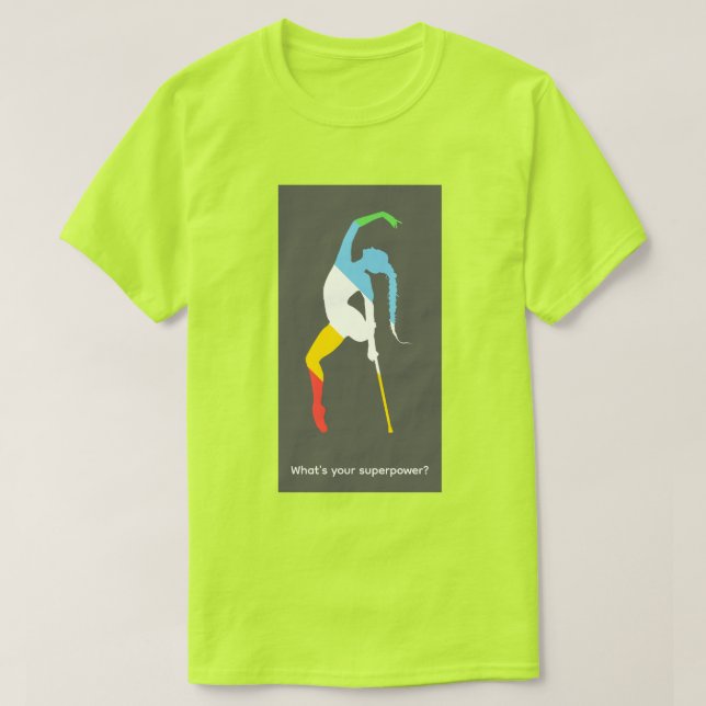 Camiseta Qual é o seu superpoder? Mês do Orgulho da Deficiê (Frente do Design)