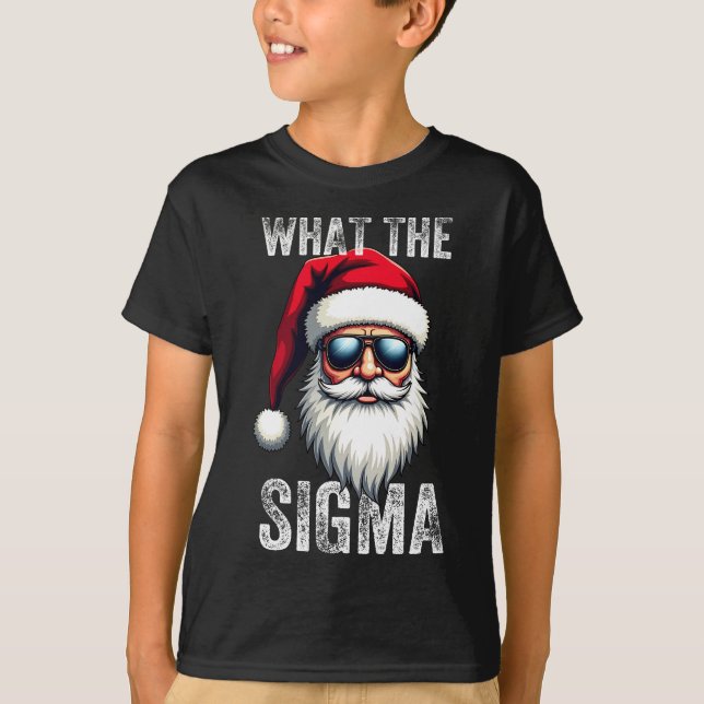 Camiseta Qual É O Sigma Papai Noel Engraçado Meme De Natal  (Frente)