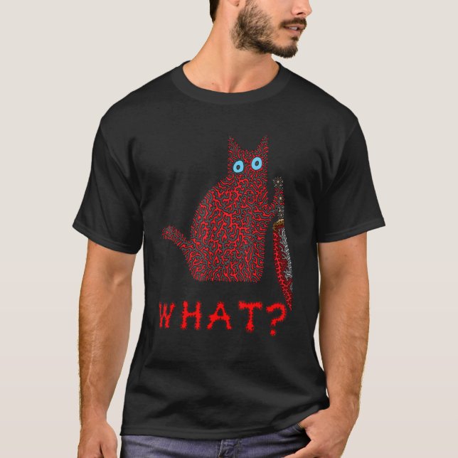 Camiseta Qual Gato Com Uma Faca (Frente)