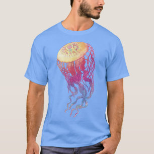 Camiseta Quale Colorir Jellyfish Mulheres Mens Animal Motif
