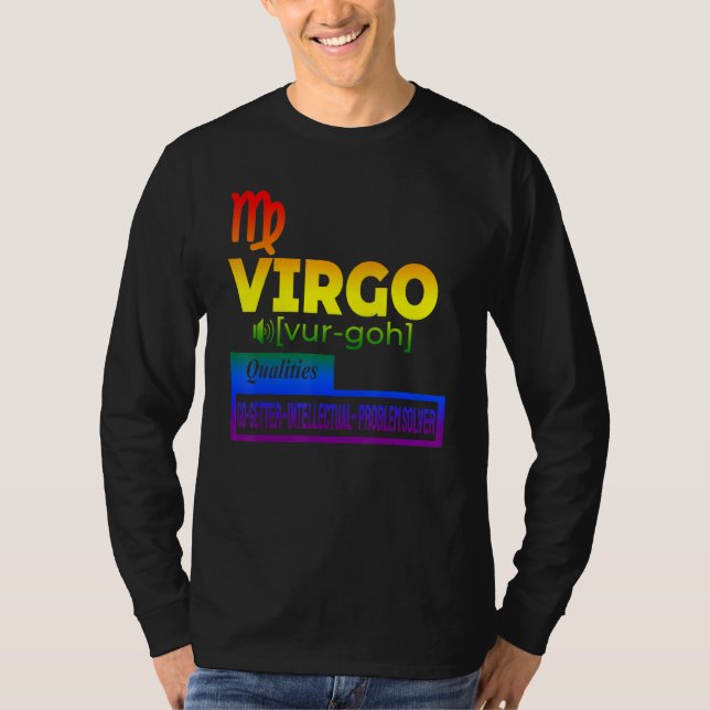 Camiseta Qualidades Coloridas do Virgo Zodiac (Frente)