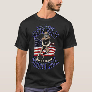 Camiseta Qualquer bandeira de futebol americano no domingo
