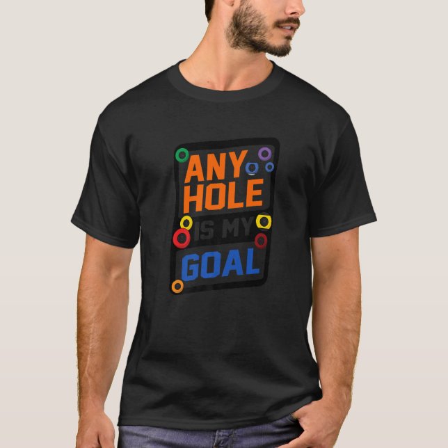 Camiseta Qualquer Buraco É Meu Objetivo Jogador De Bilhar B (Frente)
