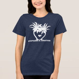 Camiseta Qualquer Casamento de Praia de Árvore de Palma de