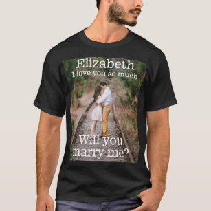 Camiseta Qualquer Casamento de Texto Proposta Foto Casado M