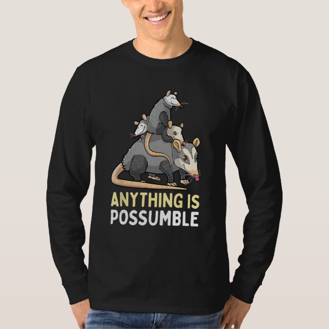 Camiseta Qualquer Coisa Engraçada É Possumble Possum Street (Frente)