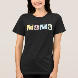 Camiseta Qualquer Cor Fofo Floral Retro Mamãe MAMA