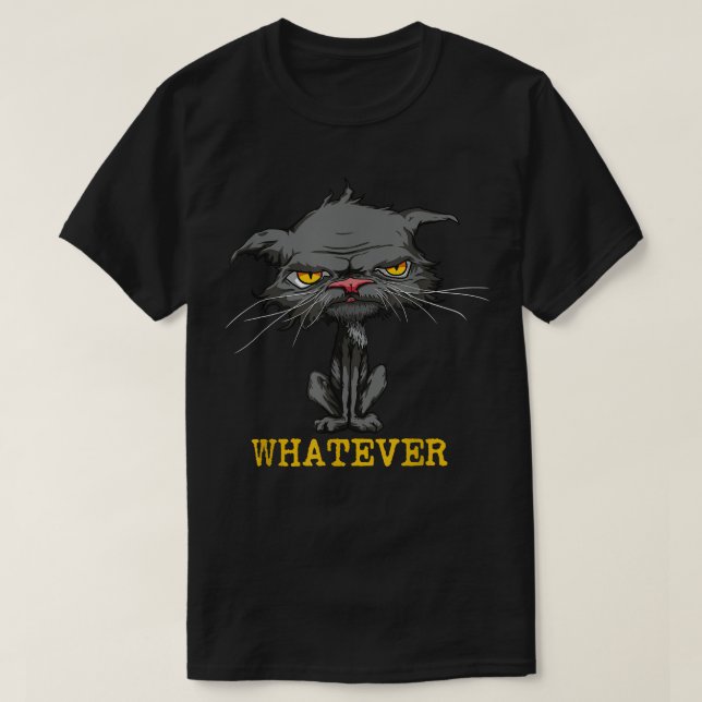 Camiseta Qualquer Gato Bravo Divertido Sarcástico Amante de (Frente do Design)