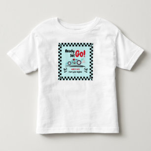 Camiseta Qualquer Idade Aniversário Pronto Vai Carro de Cor