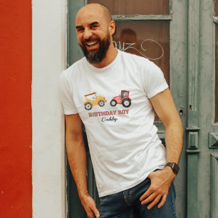 Camiseta Qualquer idade pai de aniversário de trator de aqu