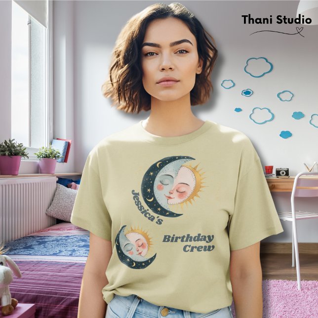 Camiseta Qualquer Idade Vintage Celestial Pajama Aniversári (Criador carregado)