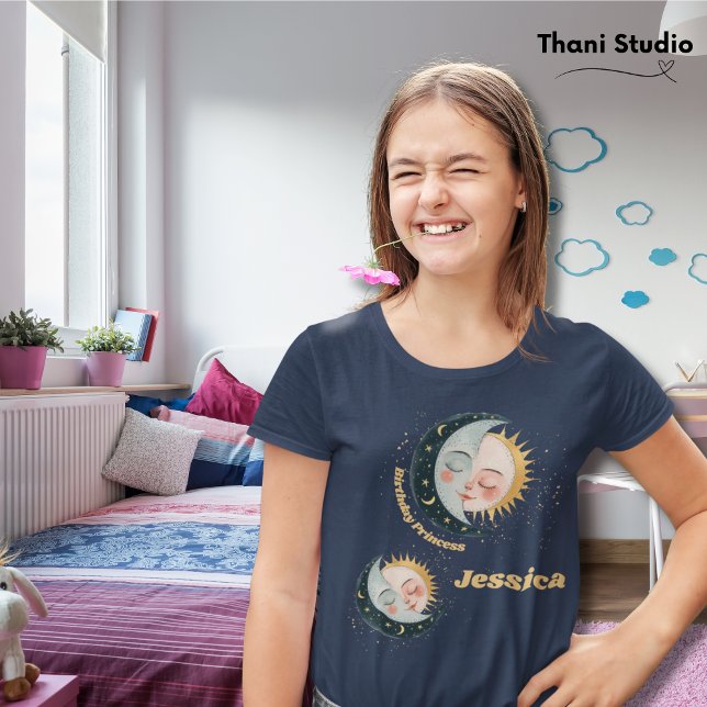 Camiseta Qualquer Marinho de aniversário Vintage Celestial  (Criador carregado)