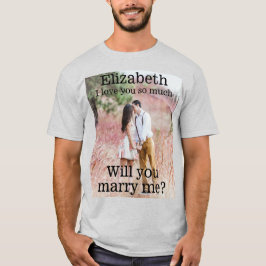 Camiseta Qualquer Texto Proposta de Casamento Foto Case Com